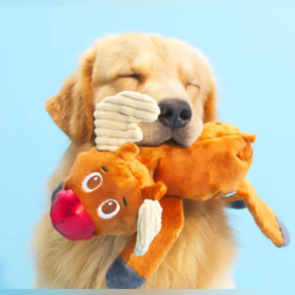 Bark box Rudy Reindeer L dog toy squeaks & crinkles NEW
